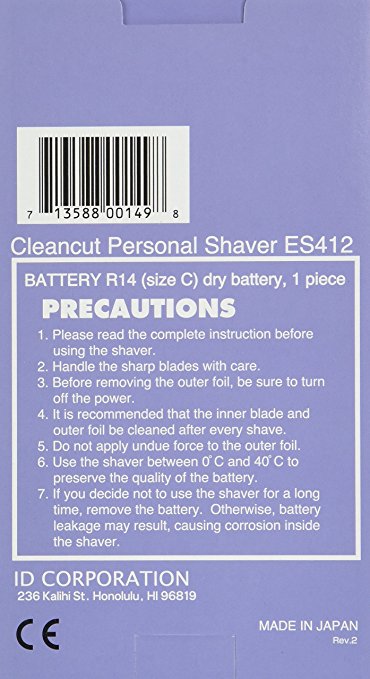 Seiko Cleancut Personal Shaver Instructions